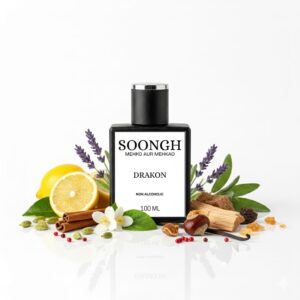 SOONGH Drakon Non-Alcoholic Perfume Bottle with Fiery Aura, Orange Slice, Cinnamon, Vanilla, and Amber Stones – Luxury 50ml Perfume Made in Pakistan